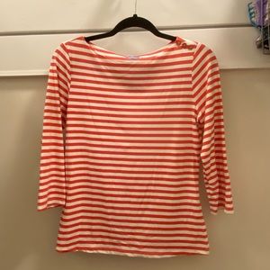 J. Mclaughlin Pink Striped Long Sleeve Tee